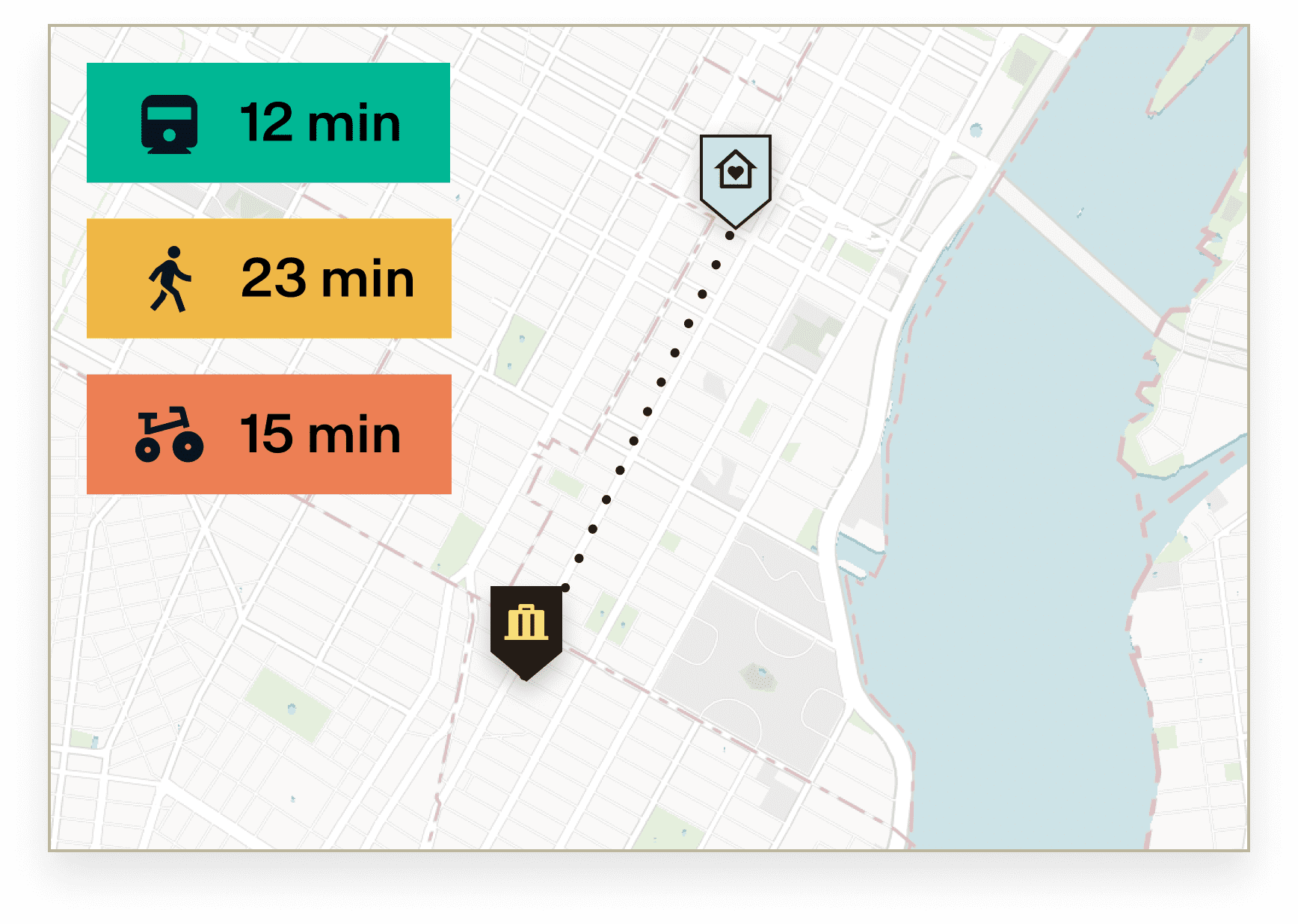 image showing the commute feature